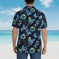 thumbnail image 3 of Lsque Blue Butterfly pattern Hawaiian Shirt for Men, Unisex Summer Beach Casual Short Sleeve Button Down Shirts-Medium, 3 of 9