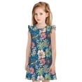 thumbnail image 1 of Vsdgher Fleurs Colorées pour Filles Chemises de Nuit Manches Courtes à Volants Robe de Nuit Pyjama pour Fête Pyjama-Grand, 1 of 6