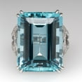 thumbnail image 2 of Fashion Trends Geometric Rectangle Blue Topaz Lady Ring JewelryThe Best Gift for A Loved One, 2 of 8