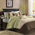thumbnail image 1 of Madison Park Serene 7 Piece Comforter Set, Queen, Green, 1 of 5
