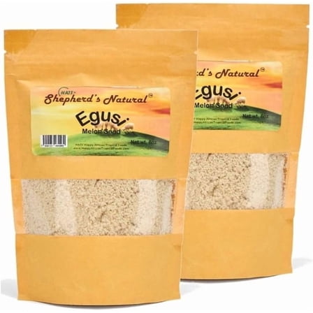 HATF'S SHEPHERD'S NATURAL Egusi, Ground Melon Seed, 1 lb. /16 oz (2 x 8oz packs)