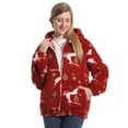 thumbnail image 4 of Abrigo de franela con capucha para mujer, cárdigan de manga larga con cuello redondo y cremallera, chaqueta holgada y cálida de Color liso con estampado de felpa para invierno, novedad de 2023, 4 of 4
