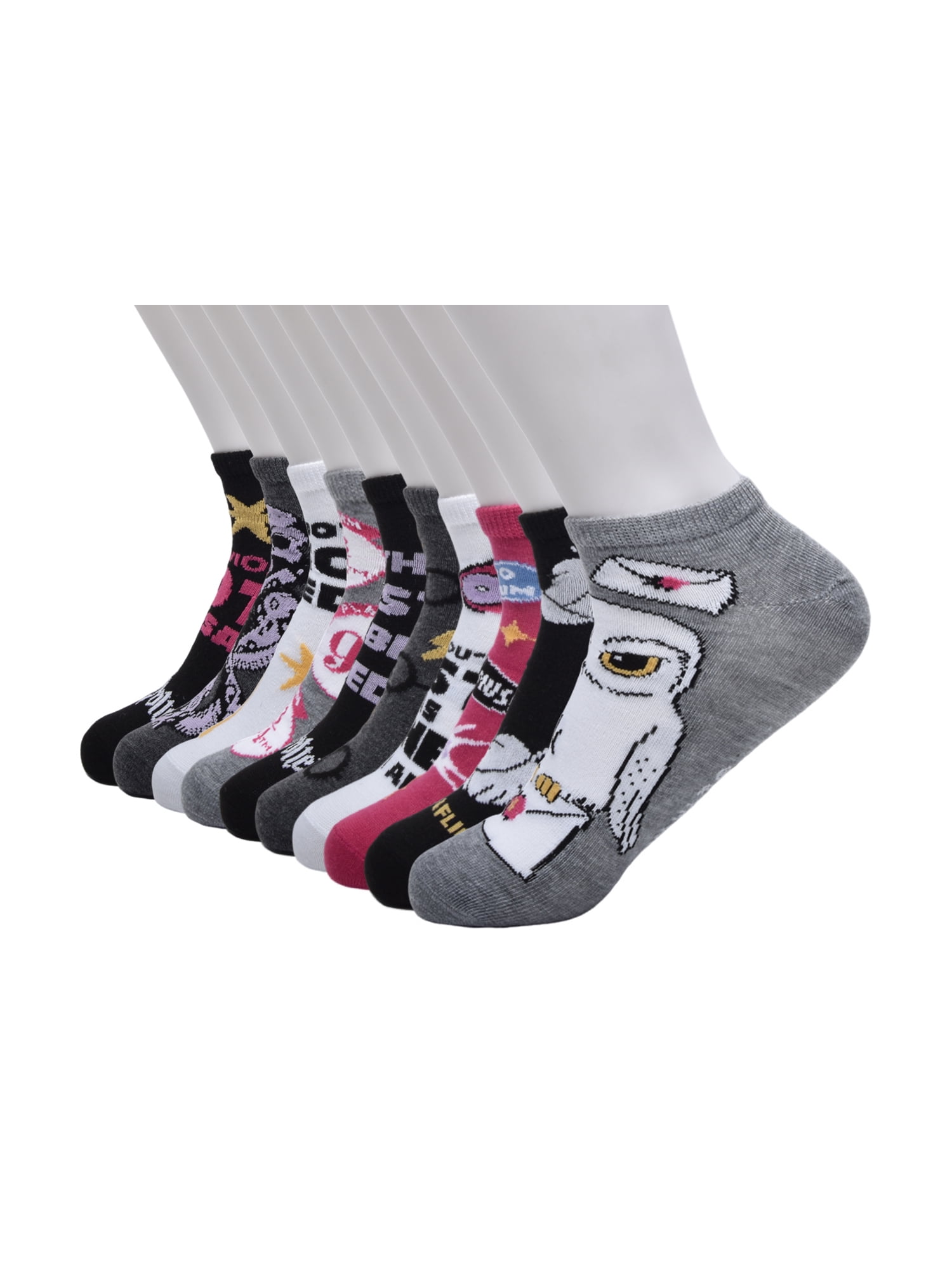 Warner Bros Harry Potter Womens 10-Pack Low-Cut Socks, Shoe Size 4-10