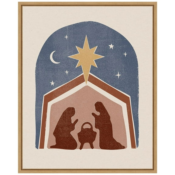 Amanti Art Boho Nativity I Framed Canvas Wall Art Print