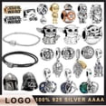 thumbnail image 2 of 2023NEW925 Plata pura Serie de Star Wars La forma de Yoda samurái negro es adecuada para brazalete Pandora joyería DIY, 2 of 4