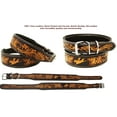 thumbnail image 5 of XSmall 9''- 13''  Heavy Duty Padded Leather Floral Tooled Dog Collar 60FK09, 5 of 5