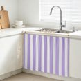 thumbnail image 3 of Purple Striped Small Cabinet Curtains 11"W x 13"L, Modern Farmhouse Purple White Stripes Sink Skirt Dust-Proof Short Curtain for Bathroom Vanity Storage Cubby Desk, Self Adhesive Privacy Drapes, 3 of 9