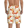 thumbnail image 3 of Naloa Cartoon Chicken Men's Short Pajama Pants, Lounge Comfort Shorts with Elasticized Waistband and Side Pockets - 4X-Large, 3 of 9