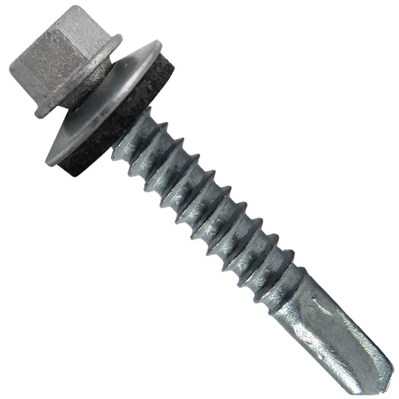 12 x 1-1/2" NO Paint Type 3 Metal Roofing Screws - Hex Head Drill Point - 9/16"
