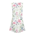 thumbnail image 6 of LTTVQM Girls Sundresses Size 9-10 Casual Floral Print Sleeveless Sundresses Loose Fit Round Neck Tank Dress Basic Midi Dresses with Pocket Wine 9-10, 6 of 7