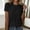 *Black, variant on Women's Crew Neck Short Sleeve Ruched T-Shirt,Casual Fitted Solid Basic Top Gray,Women's Plus XXL