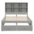 thumbnail image 6 of Full Size Platform Bed,Platform Bed Frame with Storage Headboard,Charging Station and 2 Drawers,Gray, 6 of 7