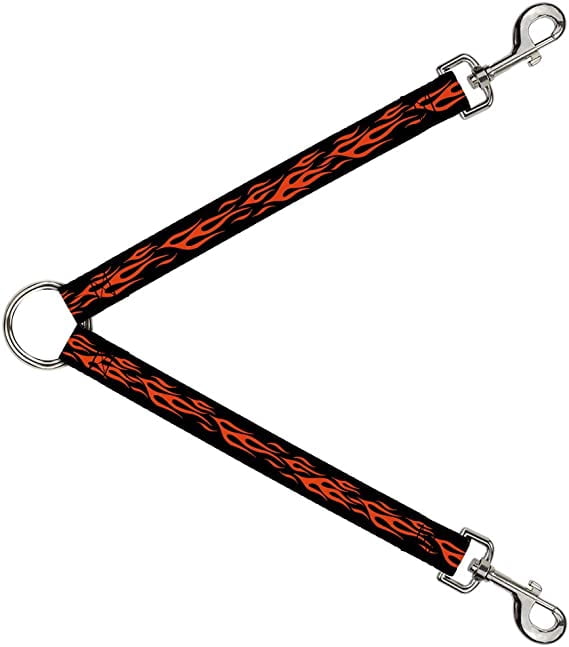 Buckle-Down Dog Leash Splitter Flame Orange 1 Foot Long 1 Inch Wide