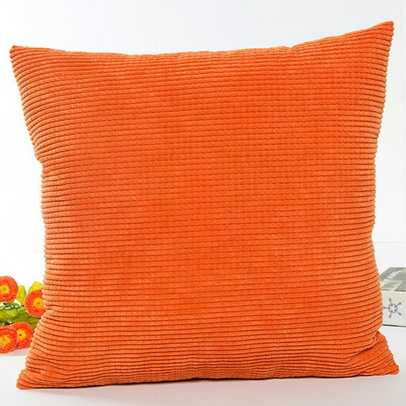 Pillow Case Sofa Waist Throw Cushion Cover Home Decor , 1PCS Decorative Cushion Covers, Orange, 98%Cotton,2%Spandex, Living Room Bedroom Decor, 18*18