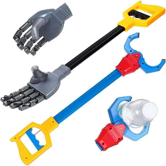 BlinkLLX 2 Pcs Interactive Toy Grabber, Robot Hand and Claw, Intelligence Grabber Toys Robot Arm Claw Grab Pickup Reacher Tool for Early Learning Hand Eye Coordination Play, 18 Inch Long