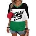 thumbnail image 3 of Soccer Cup 2026 Jersey JORDAN Soccer for Women with Colombia Flag Color Block and V Neck Short Sleeves Featuring Breathable Fabric for Tailgating Events Beach Outings Black M, 3 of 6