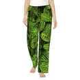 thumbnail image 2 of Lsque Tiny Green Fern Leaves Print Women's Pajama Pants, Lounge Pant - Comfortable Home Wear,Elastic Waistband, Stylish Design-XX-Large, 2 of 9