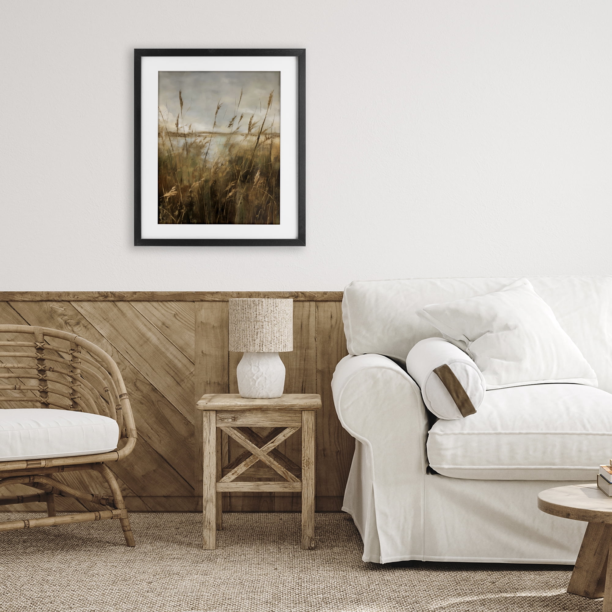 Stupell Industries Tall Grass Beside Quiet Lake Black Framed Print Under Glass, design by Creative Studio