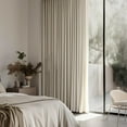 Linen Textured 100 Blackout Curtains for Bedroom 72 Inches Long