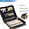 thumbnail image 4 of YAZAOO Zipper Binder trapper keeper Documents Organized Design Elephant in Colorful Flower Field Printed, 4 of 8