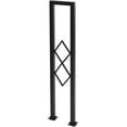 thumbnail image 6 of 3.3ft U-Shaped Stair Handrail, Floor Mounted Carbon Steel Hand Rail with Diamond Pattern Industrial Staircase Railing Non-Slip for Indoor Stairs Porch Deck, 330lbs Capacity (Black), 6 of 9