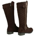 thumbnail image 3 of Forever Link Mango-23 Brown Suede Two Buckles Knee High Brown Suede Riding Boots (Brown, 8), 3 of 3