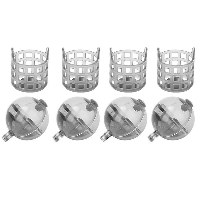 4Pcs PE Plastic Portable Fishing Feeder Lure Bait Cage Tackle Accessories with WeightS