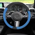 thumbnail image 2 of Carbono Fibra Patr?n 14,5"-15" Coche Volante Funda Negro Azul Unique Bargains Cubierta del volante del coche, 2 of 6