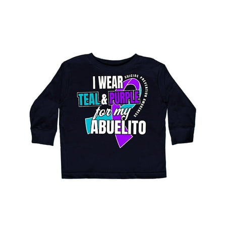 

Inktastic Suicide Prevention I Wear Teal and Purple for My Abuelito Gift Toddler Boy or Toddler Girl Long Sleeve T-Shirt