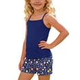 thumbnail image 5 of Busydd Girls 2 Piece Sets 4-15 Years Casual Summer Breathable Matching Outfits Solid Color Tank Tops and Floral Print Shorts 7-8 Years, 5 of 7