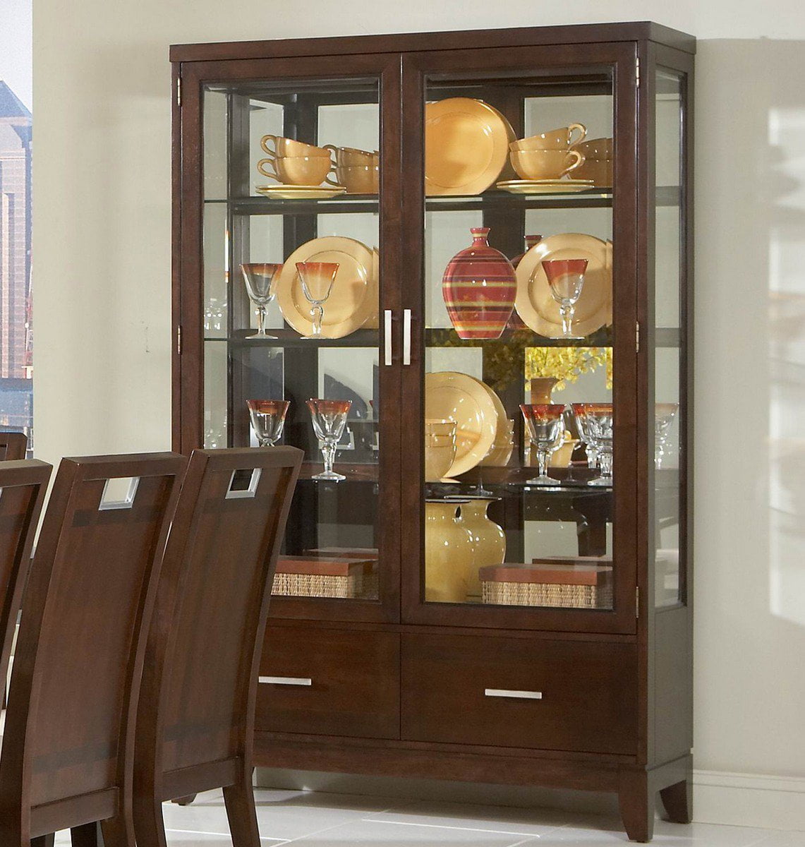 Homelegance Keller 48 Inch Buffet & Hutch in Brown