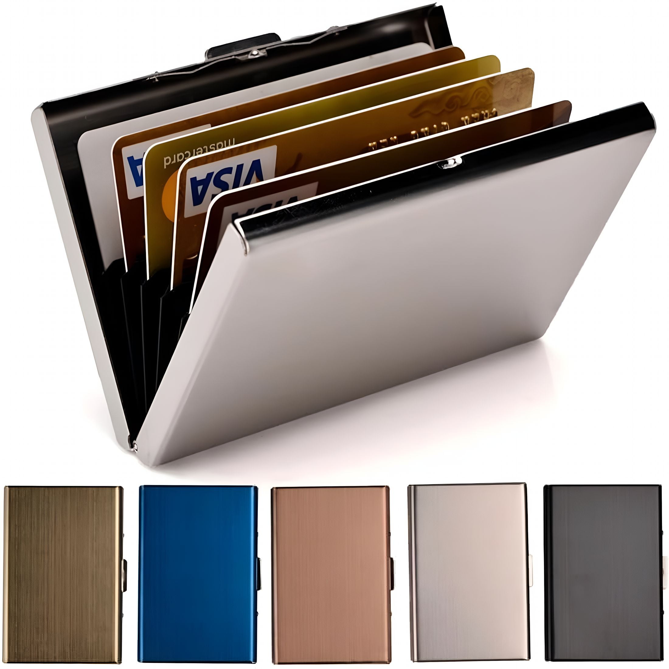 Uxcell RFID Blocking Sleeves Aluminum Identity Theft Prevention Credit Cards  Secure Protector Holders Sleeves for NFC Purses Black - Walmart.com