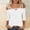 White, variant on Women's Three-Quarter Sleeve Top, One-Shoulder Solid Color, Casual Linen Blouse for Summer Beach or Daily, 2026 New Limited-time Offer
