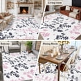 thumbnail image 5 of Area Rug for Living Room, Grey Pink Botanical Non-Slip Indoor Large Carpet for Bedroom/Dining Room, Watercolor Spring Floral Summer Leaf Washable Low-Profile Rectangle Floor Runner Rugs - 6 x 9 Ft, 5 of 8