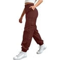 thumbnail image 2 of Sweatpants Women Cargo Pants for Women High Waisted Hiking Pants Baggy Stretchy Wide Leg Streetwear with 6, 2 of 6