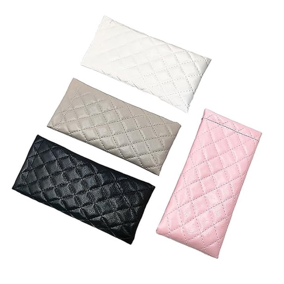 Triani 4Pcs Soft Sunglass Case Eyeglass Case Portable Squeeze Top Eyeglass Case Pouch Bag Self-Closing Elastic Mouth Portable Leather Sunglasses Cases for Women Men