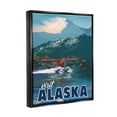thumbnail image 3 of Stupell Industries Visit Alaska Seaplane Landing Snowy Mountain Scenery Graphic Art Jet Black Floating Framed Canvas Print Wall Art, Design by David Owens Illustration, 3 of 8