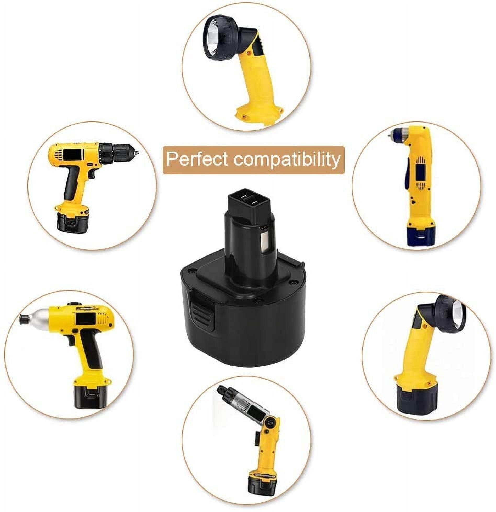 Ohyes Bat 9.6V 3600m Ah Ni-Mh Replacement Battery for Dewalt DW9061 DW9062 DE9036 DE9062 DW9614 Cordless Power Tool 2 Count 2-Pack
