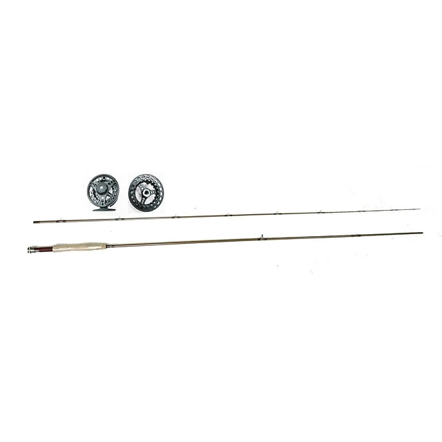 KUFA Sports 9' Graphite Fly Fishing Rod (2-Section, Line Weight #5/6) & Casted Aluminum Fly Reel with Extral Spool Combo KFL9256+FR56(S)