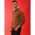 thumbnail image 3 of Men Brown Suede Windcheater Outdoor Bomber Jacket, 3 of 7