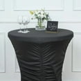 thumbnail image 4 of BalsaCircle Black Round Cocktail Table Cover Ruched Pleated Spandex Tablecloth Party Events Decorations Supplies, 4 of 8