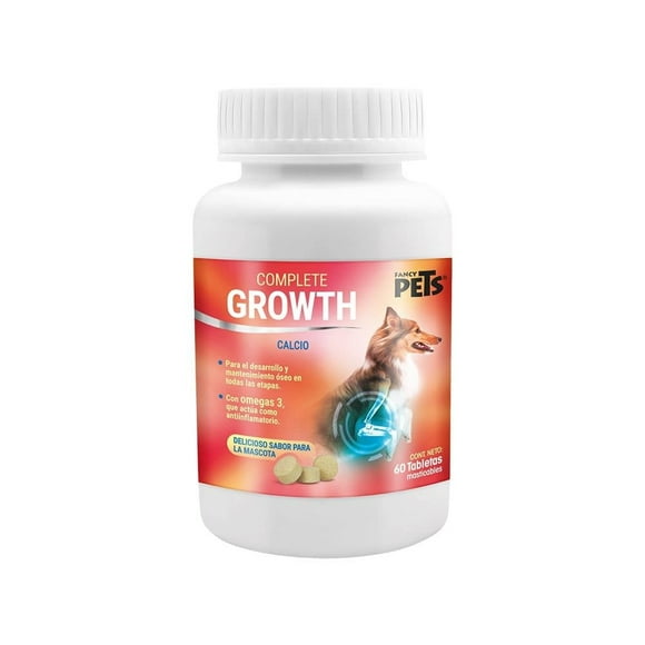 Tableta masticable growth para perro Fancy Pets Tabletas masticables con calcio para perro de 60 pz