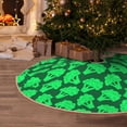 thumbnail image 6 of Daiia Green Broccoli Drawing Merry Christmas Tree Skirt , Xmas Large Lace-up Tree Skirt, Santa Snowflakes Rustic Home Decorations New Year Party Farmhouse Decor-48", 6 of 7