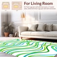 thumbnail image 2 of ODIKA 6'x6' Machine Washable Non-Slip Area Rug, Wave High Traffic Rug, White, 394691, 2 of 7