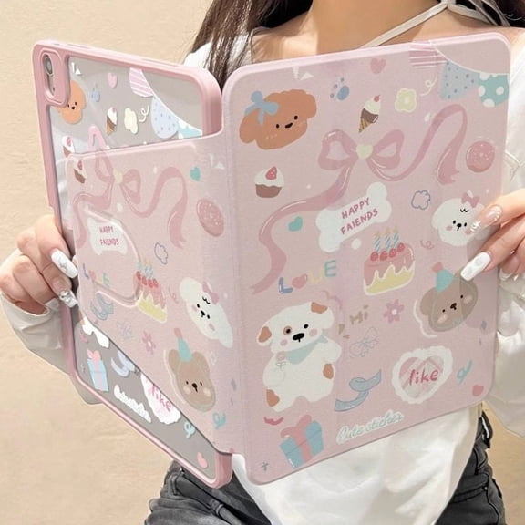 Protective for iPad Case M2 Air6 M3 Air7 Mini4/5/6 25s A16 Gen11th Gen7 Gen8 Gen9 Pro 12.9 Air4/Air5 Air 13 Inch M4 24s Pro11 Air 11 Gen5/6 Air2 10th Gen Cartoon Cute Tablet Cover