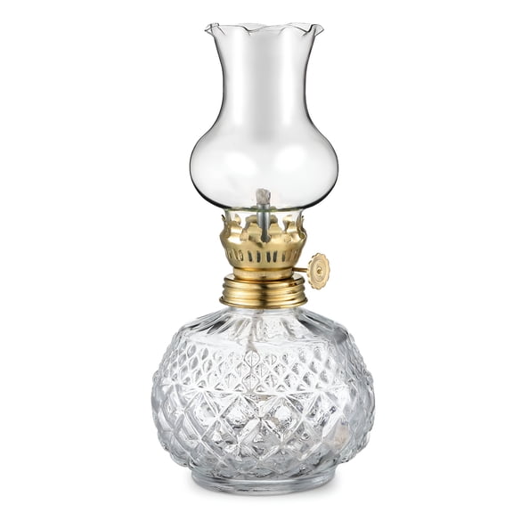 HIBIBUD Glass Kerosene Oil Lamp Lantern Vintage Oil Lamp with Wick for Indoor Use Decor Chamber Lamp for Home