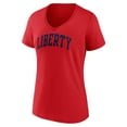 thumbnail image 2 of Women's Red Liberty Flames Arch V-Neck T-Shirt, 2 of 3