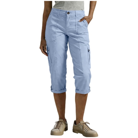Capri Pants for Women,Womens Capris with Pockets Stretch Lightweight Casual Cargo Pants Rolled Summer Cropped Trousers Outdoor Clothes