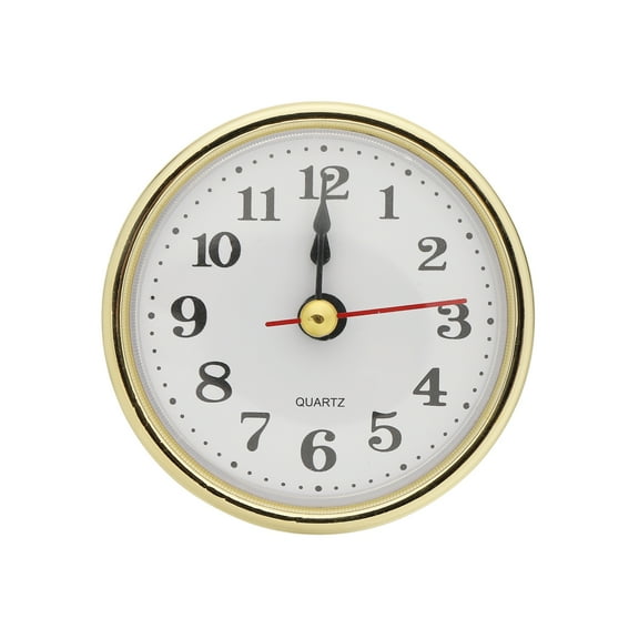 Uxcell 2-1/2 Inch (65mm) Quartz Clock Insert, Arabic Clock Fit 55mm/2.17 inch, Gold Tone