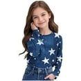 thumbnail image 6 of FamilyThread Girls Slim Tops Casual Basic Loose Soft Star Style Pullover Long Blouse T-Shirt Tee For 3-14Y, 6 of 8